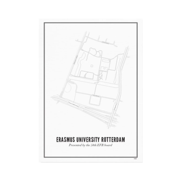 Afbeelding  Poster plattegrond van Rotterdam Erasmus Universiteit 