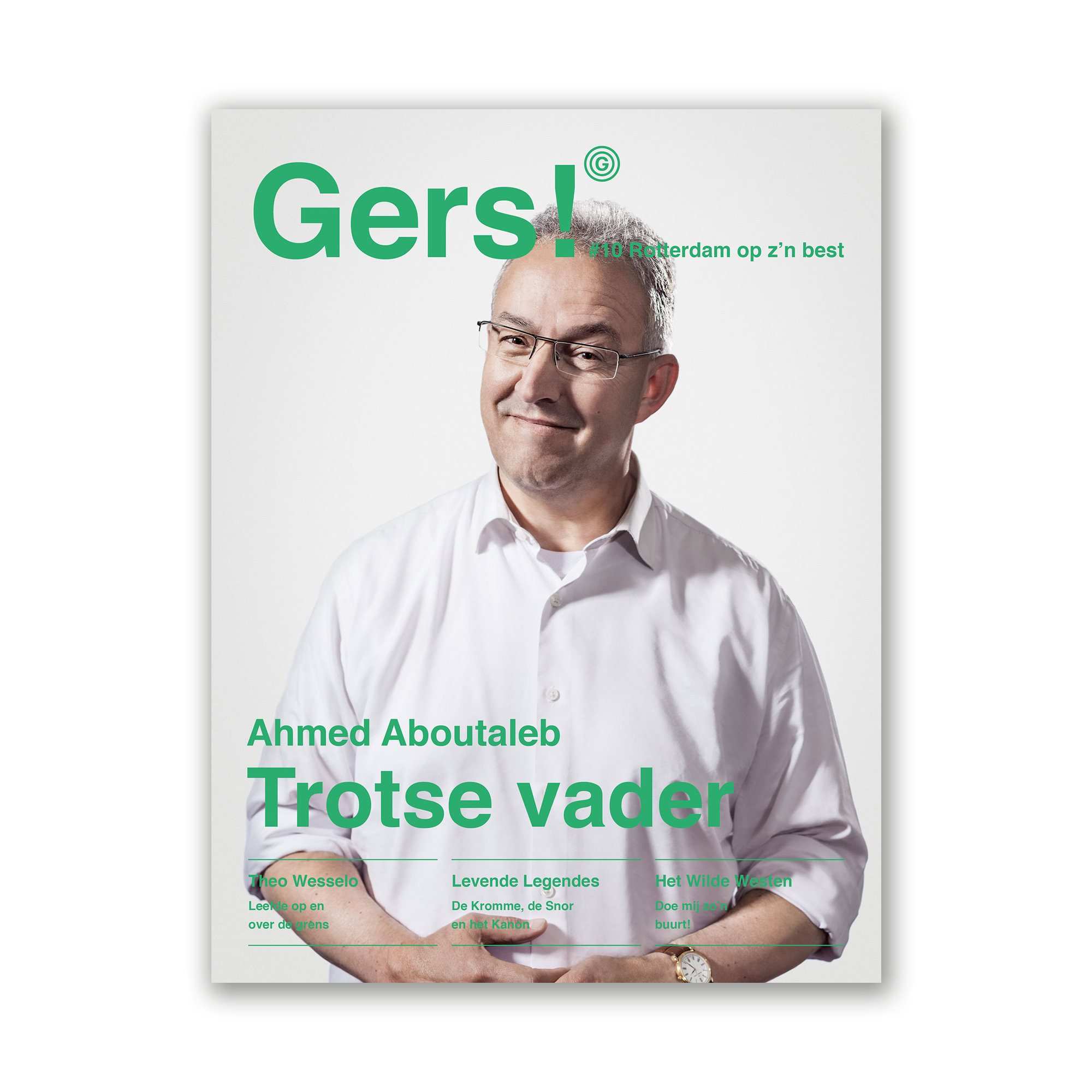 Afbeelding van Gers! magazine editie 10 met als cover burgemeester Ahmed Aboutaleb.