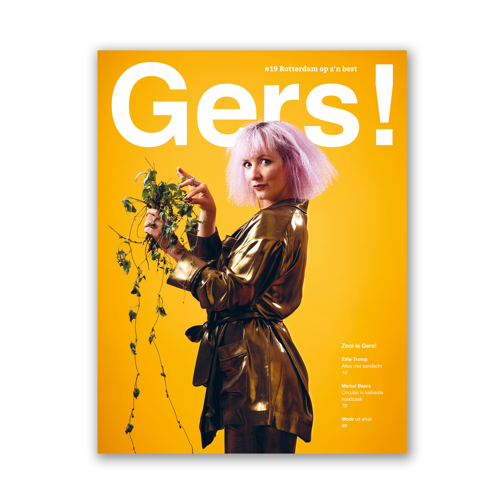 Afbeelding van Gers! magazine editie 19 met op de cover theatermaakster Elfie Tromp.