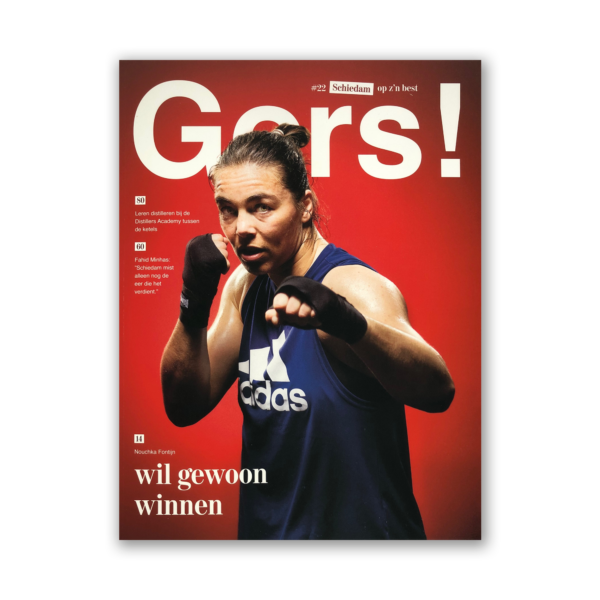 Afbeelding van Gers! magazine editie 22 met op de cover Schiedammer en bokser Nouchka Fontijn.