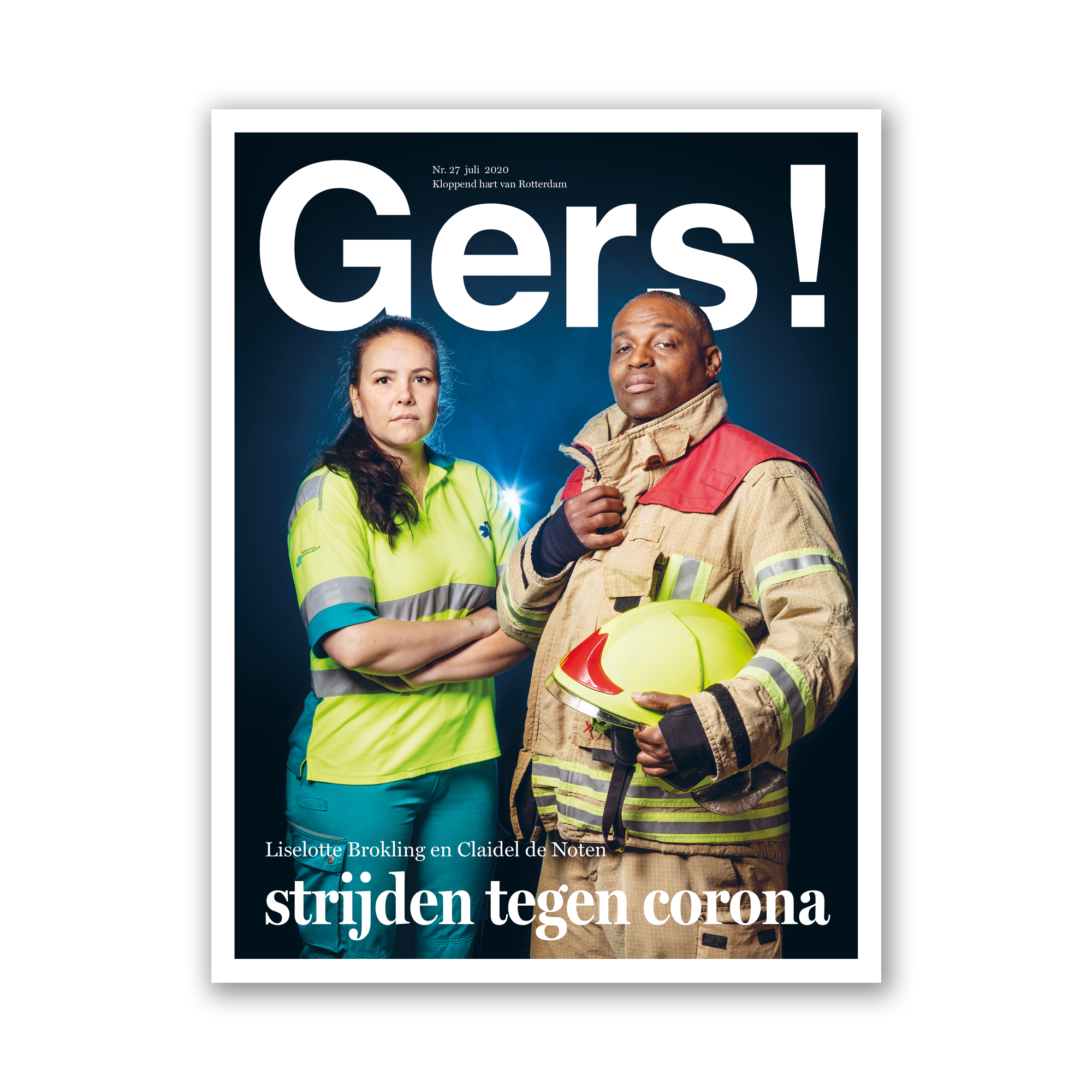 Afbeelding van Gers! magazine editie 27 met op de cover een foto van 2 helden  van de Veiligheidsregio