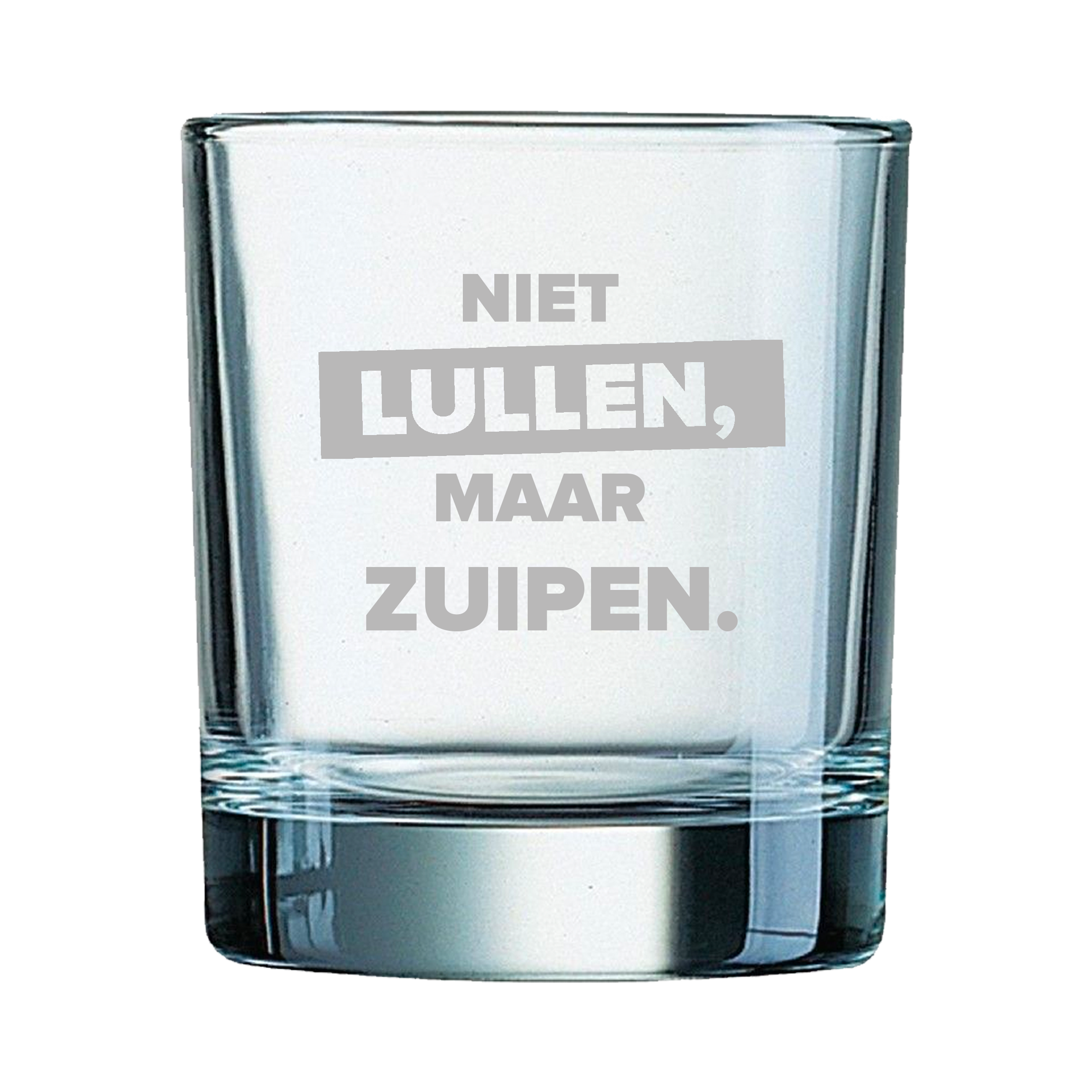 Afbeelding Glas "niet lullen maar zuipen"