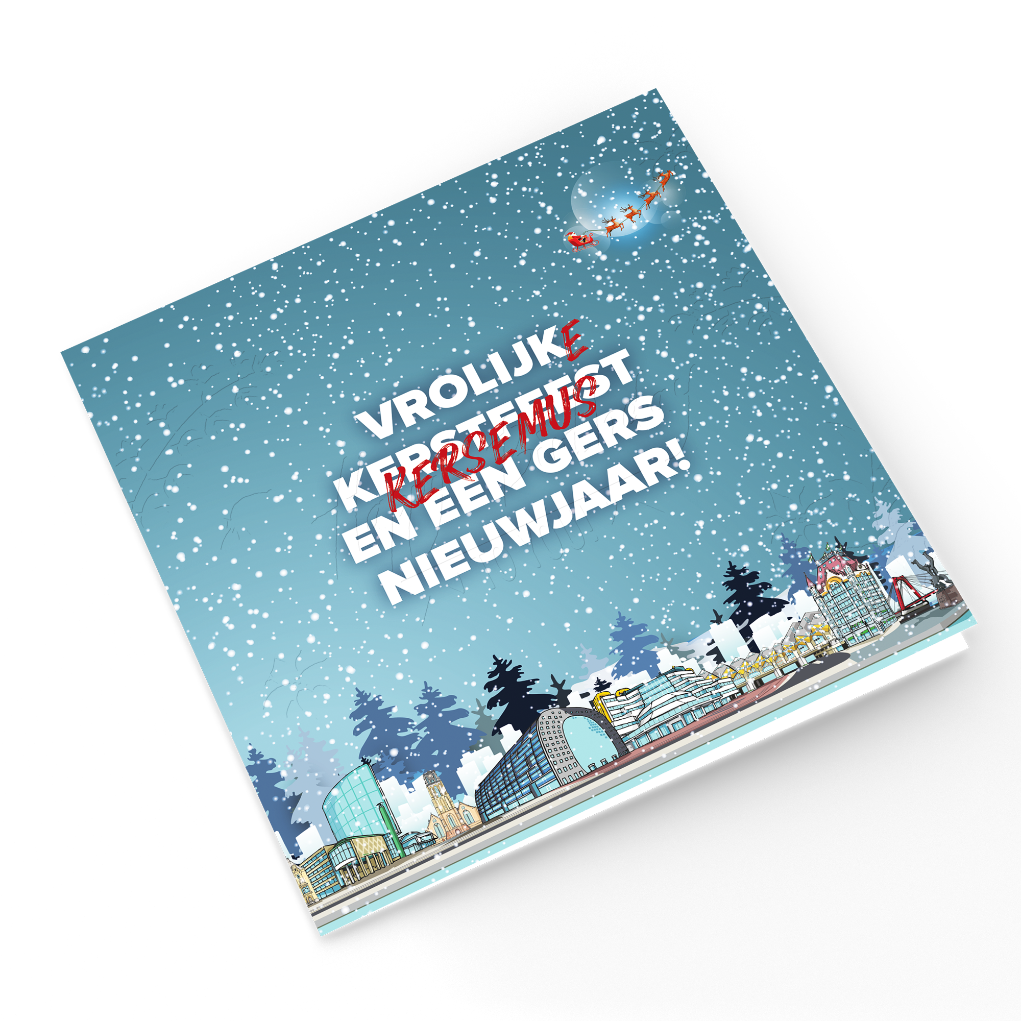Afbeelding  Kerstkaart "Vrolijk kerssemus" - 