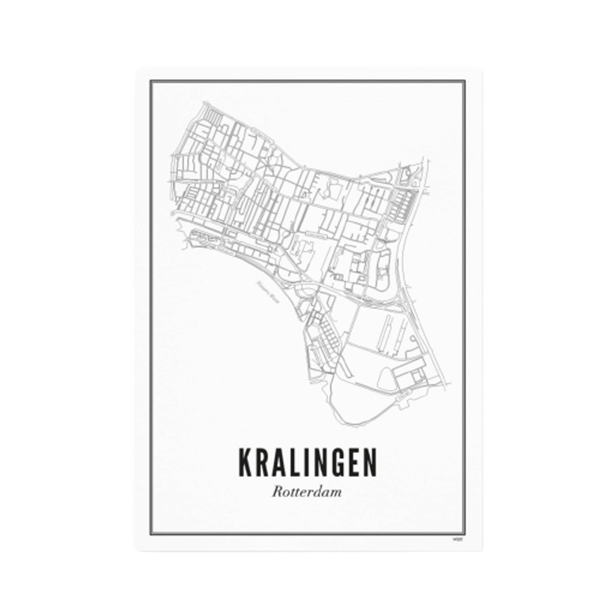 Afbeelding poster plattegrond van Rotterdam 