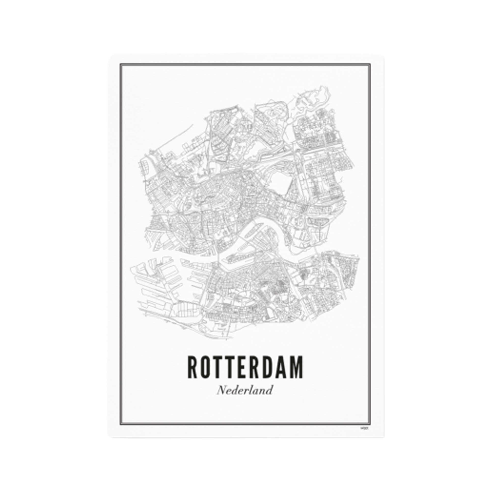 Afbeelding Poster Rotterdam plattegrond 