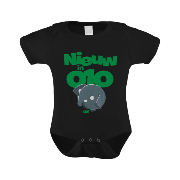 Afbeelding Rompertje Olli "Nieuw in 010" zwart