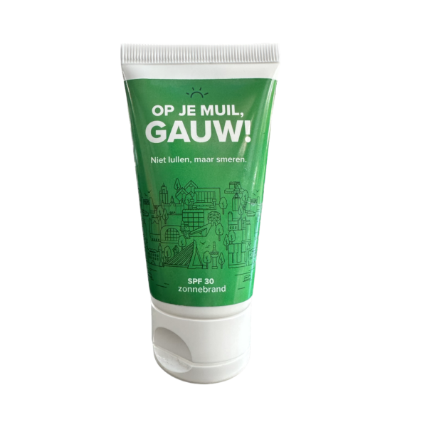 Afbeelding van Zonnebrand "op je muil gauw!" 