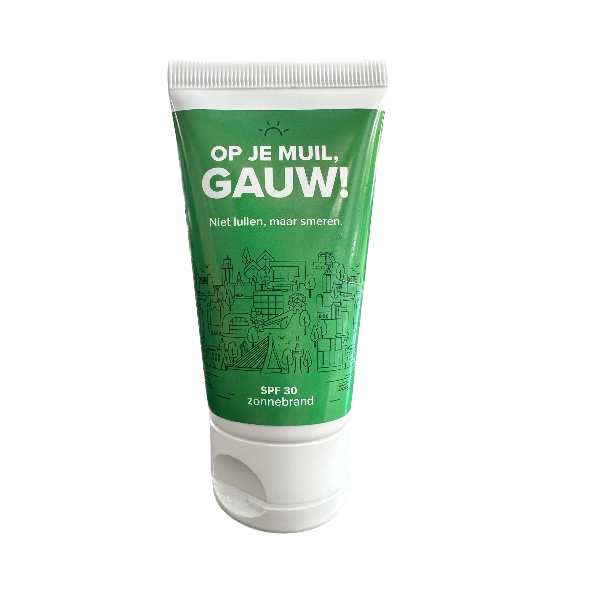 Afbeelding van Zonnebrand "op je muil gauw!"Ā