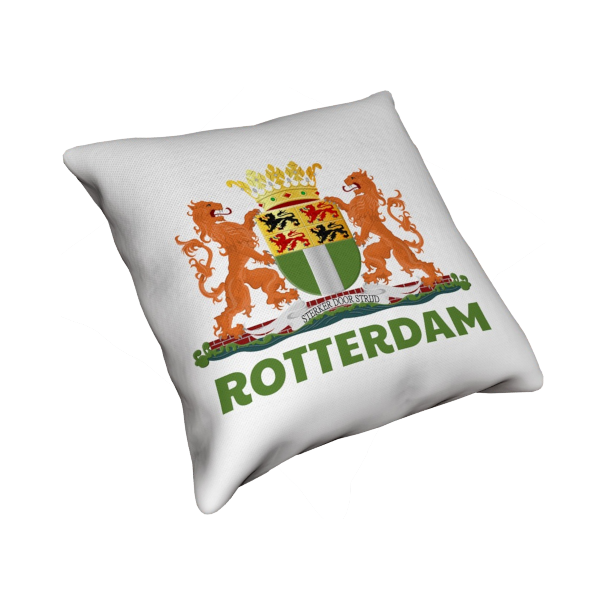 Afbeelding witte Kussenhoes Sterker door strijd