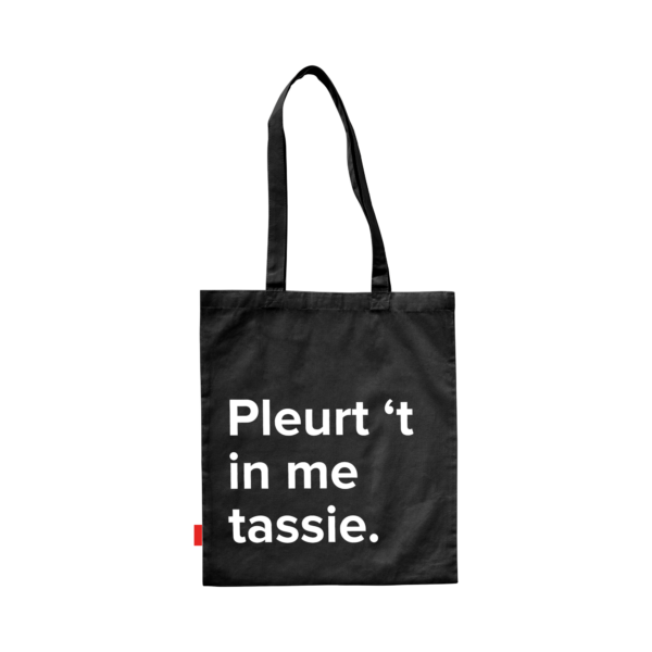 Afbeelding "Pleurt 't in me tassie" zwart (original) 