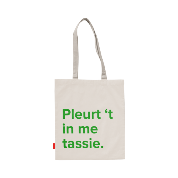 Afbeelding "Pleurt 't in me tassie"  ecru 