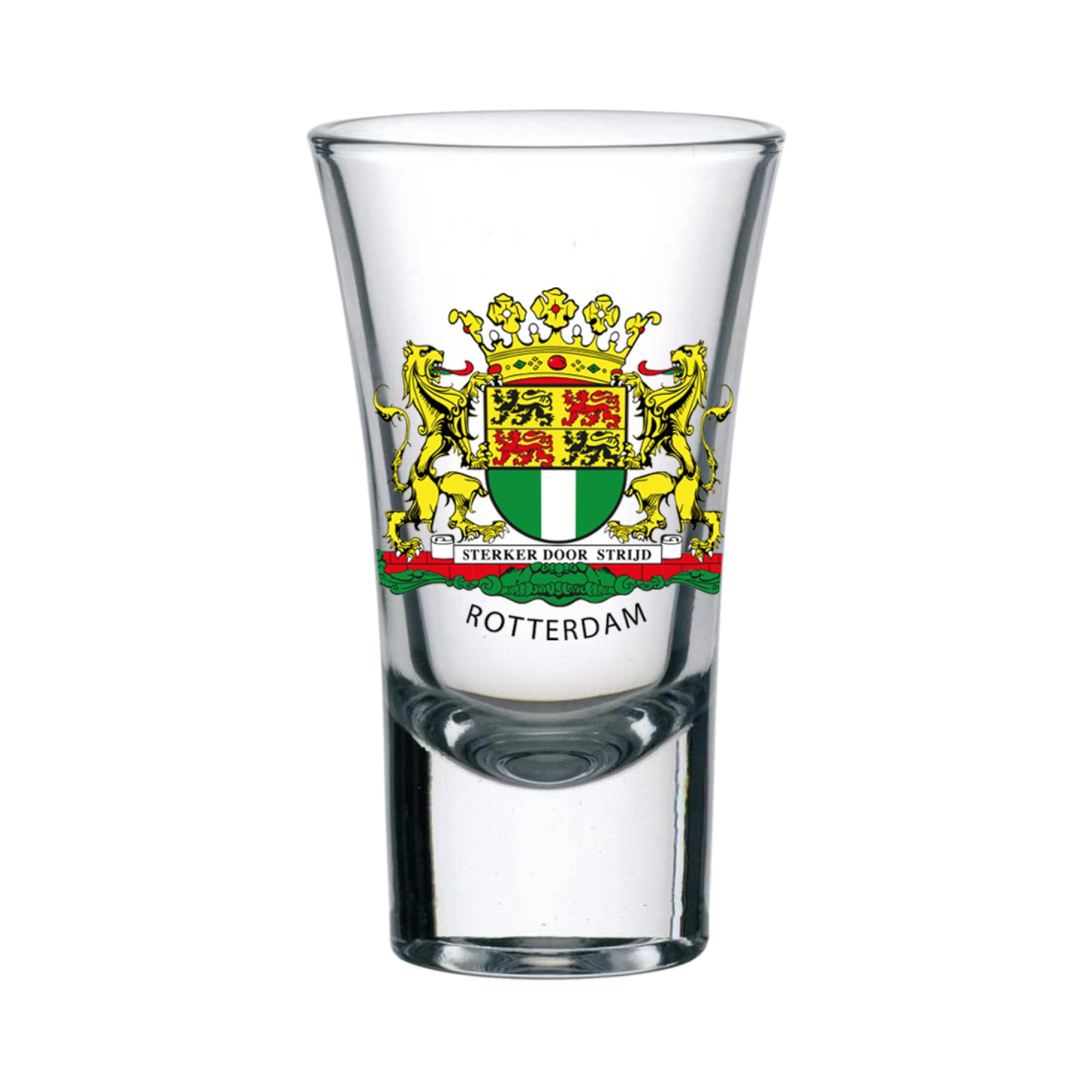 Afbeelding van Shotglaasje met wapen sterker door strijd 