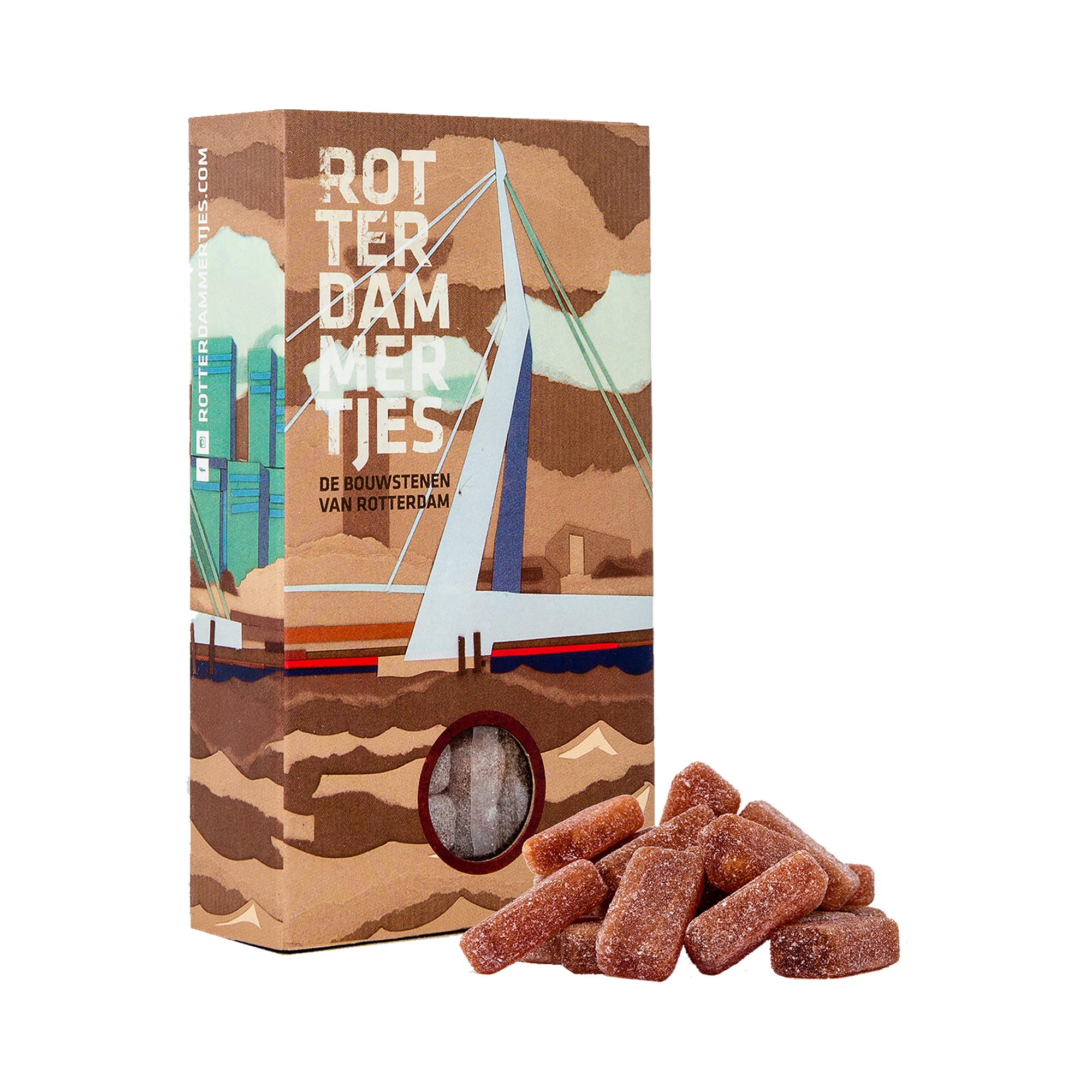 Afbeelding van doosje Rotterdammertjes Erasmusbrug
