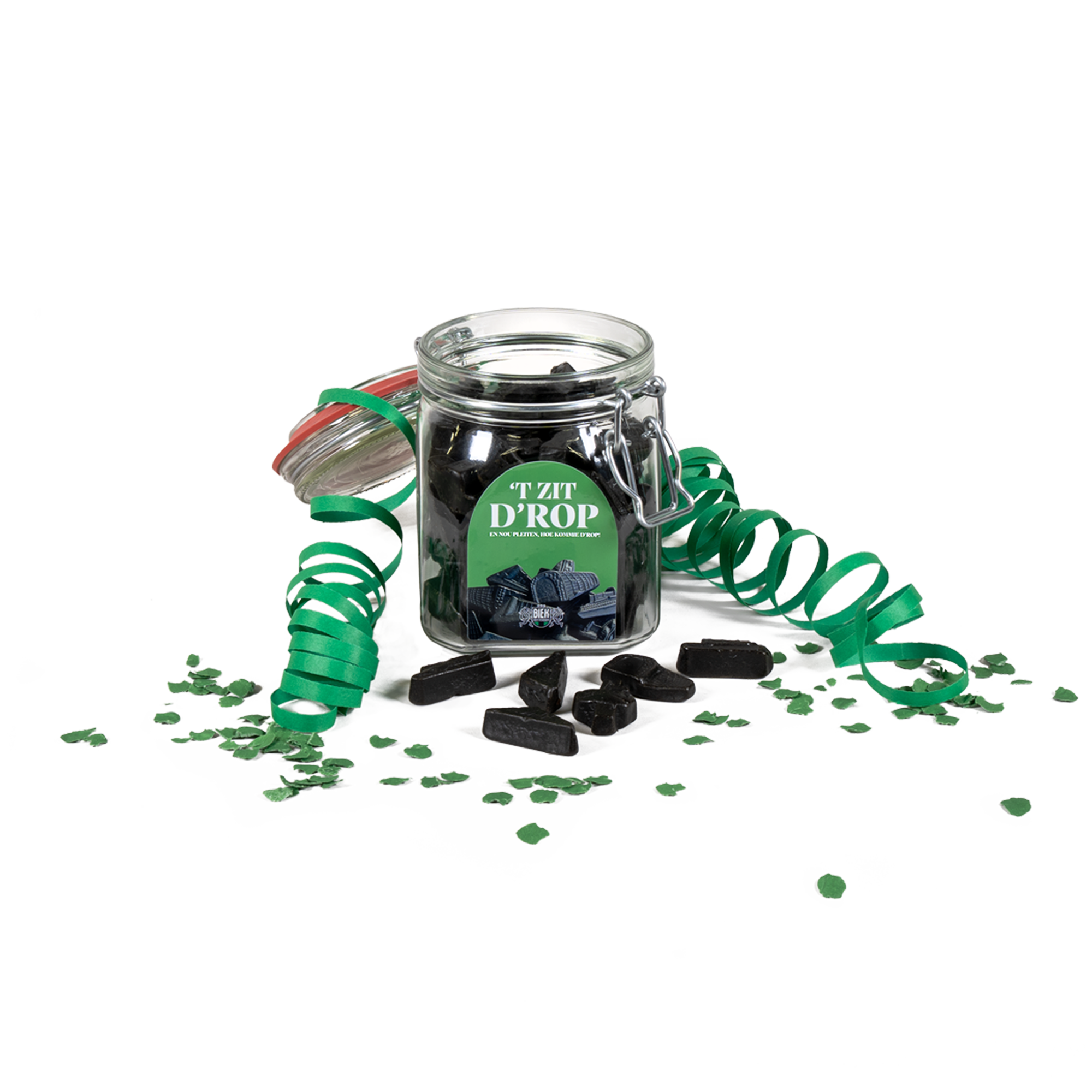 Afbeelding van een weckpot 't zit drop