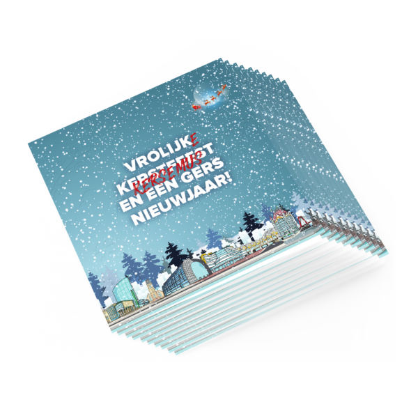 Afbeelding vaan een set kerstkaarten met envelop