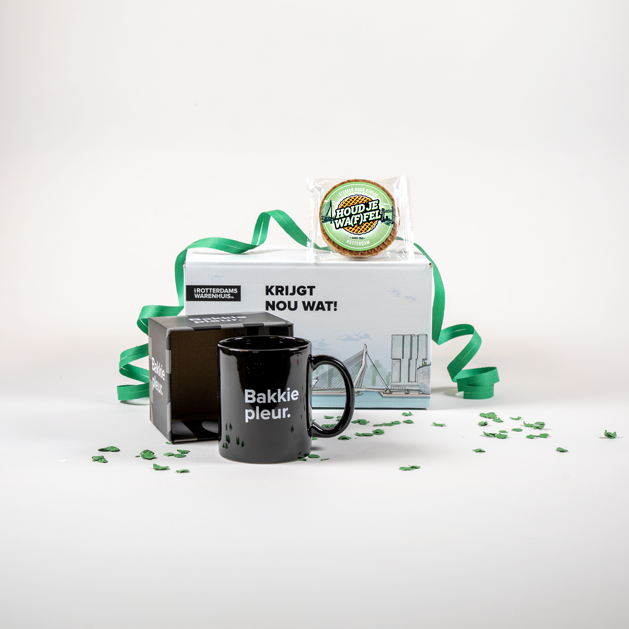 Afbeelding van het cadeaupakket Bakkie Pleur "Houd je waffel"