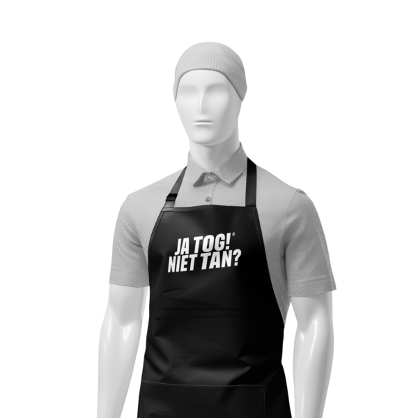 Afbeelding van een schort "Ja tog niet tan"