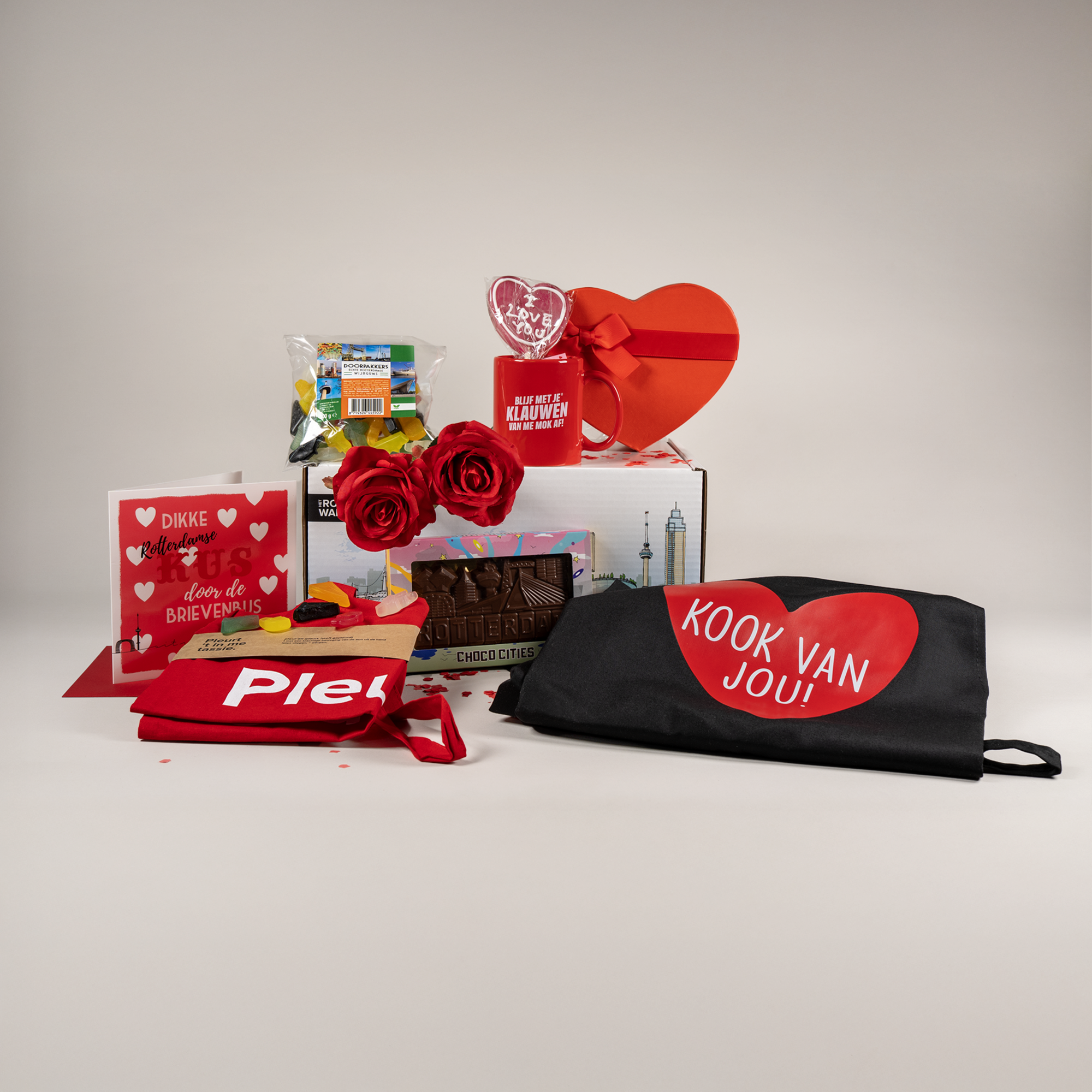 Afbeelding van een valentijnspakket liefde gaat door de maag