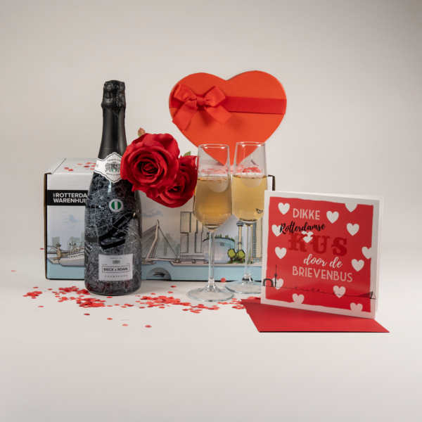 Afbeelding van een valentijnspakket samen bubbelen