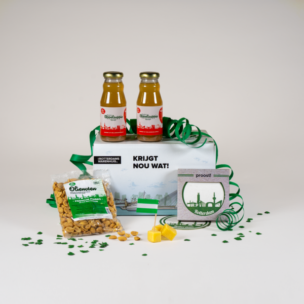 Afbeelding van een borrelpakket sap gezellig