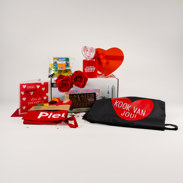 Afbeelding van een valentijnspakket liefde gaat door de maag