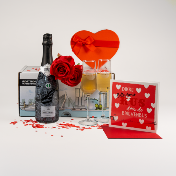 Afbeelding van een valentijnspakket samen bubbelen