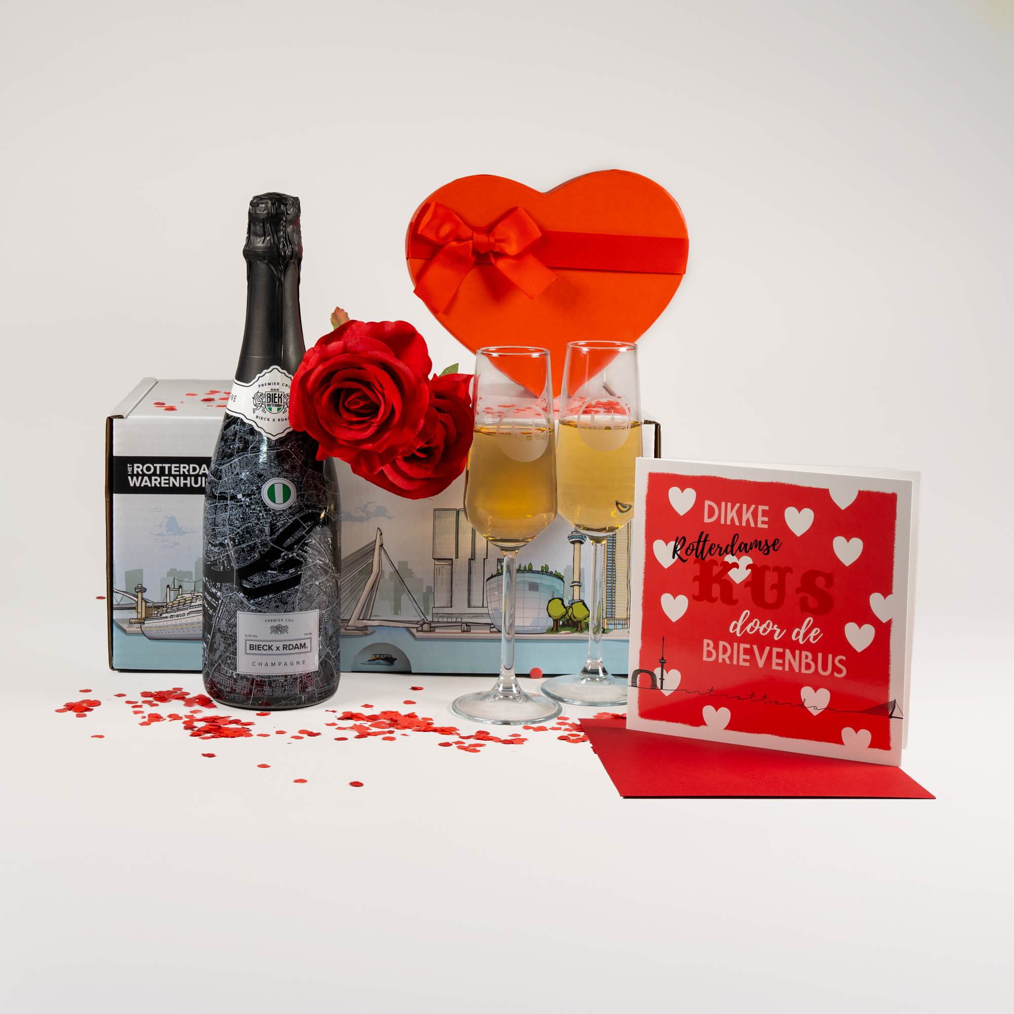 Afbeelding van een valentijnspakket samen bubbelen