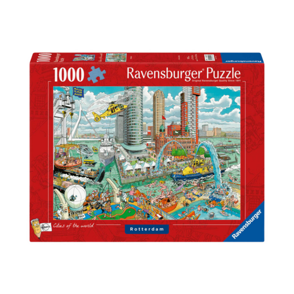 Afbeelding van de getekende legpuzzel Rotterdam van Frans Le Roux